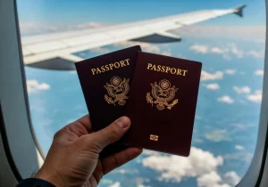 tipos de visa en colombia Pasaporte colombiano junto a documentos de solicitud de visa